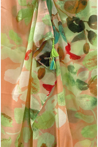 Spun Scarves Sarong Sweet Pea / Peach Sweet Pea Print Scarf Wrap Sarong