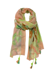 Sweet Pea Print Citrus Peach Color Scarf Wrap Sarong