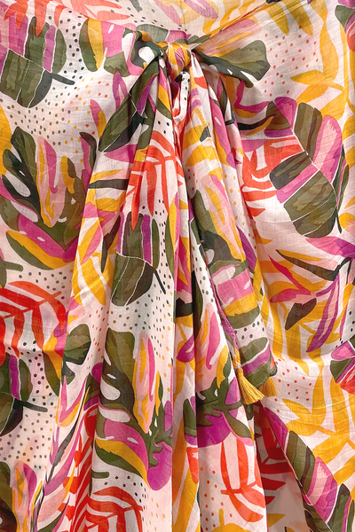 Spun Scarves sarong Tahiti Leaf Print / Multi Tahiti Leaf Tropical Luxury Modal Print Sarong Wrap Scarf