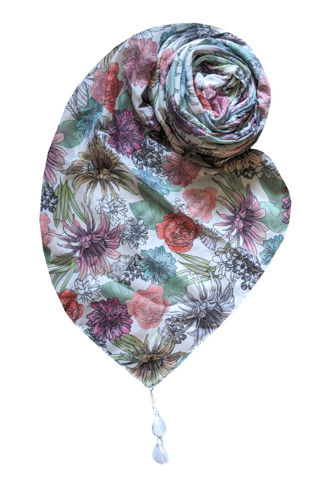 Spun Scarves Sarong Tropical Oasis / Multi Tropical Oasis Print Scarf Wrap Sarong