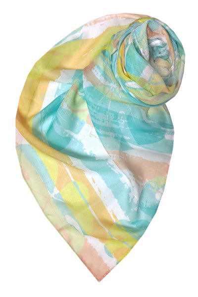 Spun Scarves Sarong Vacation Mode / Green/Gold Vacation Mode Print Scarf Wrap Sarong