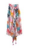 Spun Scarves Sarong Washed Ashore / Pink Washed Ashore Bright Tropical Print Scarf Wrap Sarong