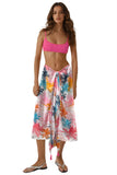 Spun Scarves Sarong Washed Ashore / Pink Washed Ashore Bright Tropical Print Scarf Wrap Sarong