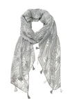 Spun Scarves Sarong Weekend in Paris / Grey Weekend in Paris Sheer and Soft Print Scarf Wrap Sarong