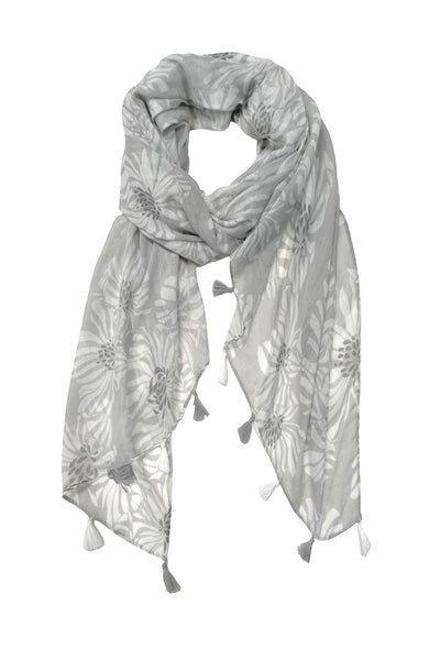 Spun Scarves Sarong Weekend in Paris / Grey Weekend in Paris Sheer and Soft Print Scarf Wrap Sarong