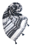 Spun Scarves Sarong Woven Stories / Black Woven Stories Print Scarf Wrap Sarong