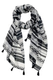 Spun Scarves Sarong Woven Stories / Black Woven Stories Print Scarf Wrap Sarong