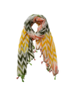 Zig Zags Multi Color Tassel Print Scarf Wrap Sarong