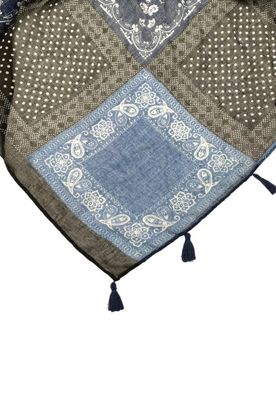 Spun Scarves Scarf Bandana Blues / Navy Bandana Blues Navy Wrap Sarong Scarf