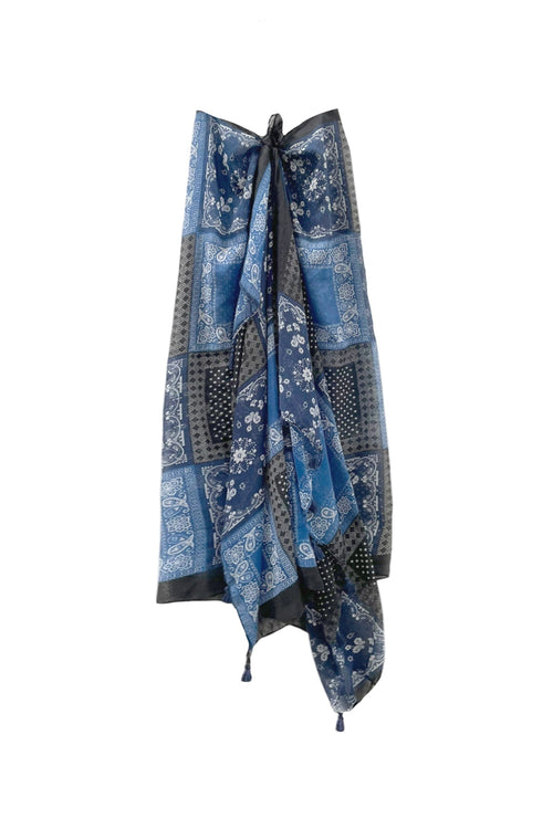 Spun Scarves Scarf Bandana Blues / Navy Bandana Blues Navy Wrap Sarong Scarf