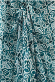 Spun Scarves Scarf Blue Tiles / Teal Blue Tiles Print Scarf Wrap