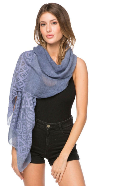 Spun Scarves Scarf Dapper in Denim / Denim Dapper in Denim Texture Scarf Wrap