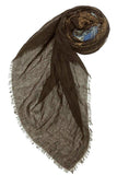 Spun Scarves Scarf Digital Trees Printed Scarf / Brown/Blue Digital Trees Printed Scarf Wrap in Brown/Blue