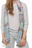 Spun Scarves Scarf Embroidered Pastel Scarf in Sky Embroidered Pastel Scarf Wrap  in Sky Blue