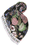 Spun Scarves Scarf Enchanting Blooms / Black Enchanting Blooms Coverup Sarong Wrap Scarf
