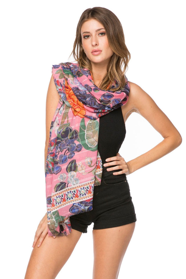 Spun Scarves Scarf Enchanting Blooms Coverup Sarong Wrap Scarf
