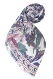 Spun Scarves Scarf Enchanting Blooms / White Enchanting Blooms Coverup Sarong Wrap Scarf
