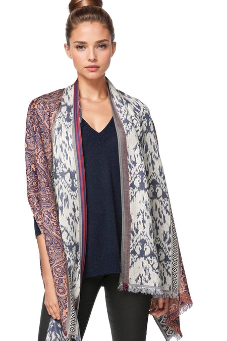 Lovely Lily Print Coverup WRap in Navy