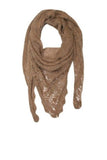 Spun Scarves Scarf Hand Knit Convertible Infinity Scarf in Taupe Hand Knit Triangle Open Weave Scarf in Taupe by Spun