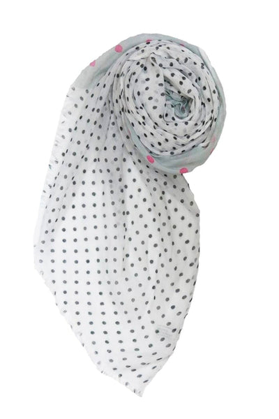 Spun Scarves Scarf Lots O' Dots Printed Scarf / Grey Lots O' Dots Printed Scarf Wrap