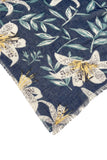 Spun Scarves Scarf Lovely Lily / Navy Lovely Lily Print Coverup Wrap in Navy