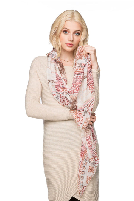Charming Jacquard Scarf in White