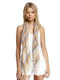 Spun Scarves Scarf Picnic Plaid Fringe Square Unisex Cotton Scarf
