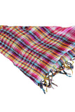 Spun Scarves Scarf Picnic Plaid Fringe Square Unisex Cotton Scarf