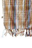 Spun Scarves Scarf Plaid Dreams / Nat-Wht Picnic Plaid Fringe Square Unisex Cotton Scarf