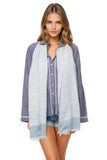 Spun Scarves Scarf Prep School  Stripe Border Textured Scarf Wrap
