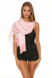 Spun Scarves Scarf Prep School  Stripe Border Textured Scarf Wrap