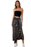 Spun Scarves Scarf Rainbow Magic / Black Rainbow Magic Black Multi Color Stripe Scarf Wrap Sarong