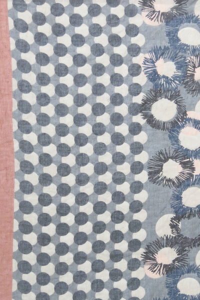 Spun Scarves Scarf Scarf Wrap in Flower & Dots Print