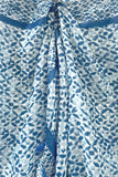 Spun Scarves Scarf Sumatra Stamp / Blue Sumatra Stamp Print Scarf Wrap