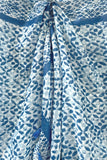 Spun Scarves Scarf Sumatra Stamp / Blue Sumatra Stamp Print Scarf Wrap
