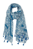 Spun Scarves Scarf Sumatra Stamp / Blue Sumatra Stamp Print Scarf Wrap