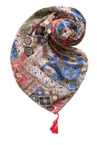 Spun Scarves Scarf Summer Bazaar / Sand Multi Wear Coverup Sarong Wrap in Summer Bazaar Print