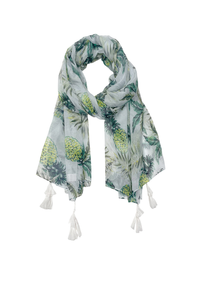 Cabana Party Soft and Sheer Tassel Print Scarf Wrap Sarong