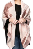 Spun Scarves Winter Blanket Wrap Pretty in Patchwork Blanket Wrap / Pink Pretty in Patchwork Blanket Scarf Wrap in Pink