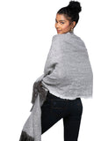 Spun Scarves Wrap Heather Chevron Woven Loomed Blanket Wrap