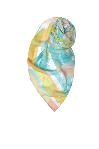 Vacation Mode Tropical Stripe Print Scarf Wrap Short Sarong