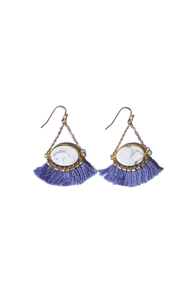 Stone & Fringe Earrings - Subtle Luxury