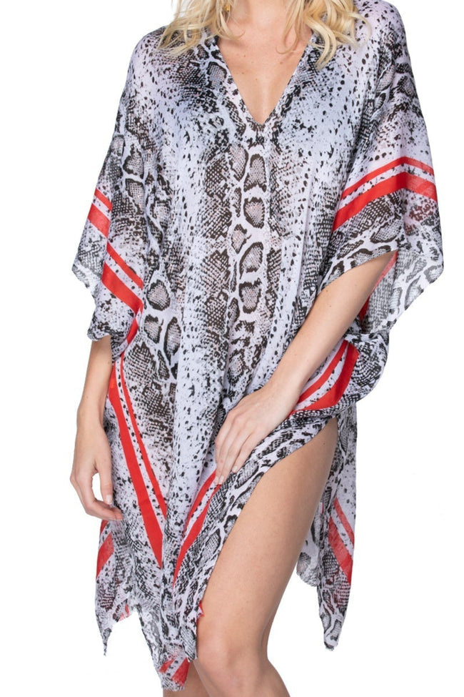 Striped Scales V - Neck Coverup Sundress - Subtle Luxury