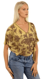 Subtle Luxury Almost Vintage Top Almost Vintage Hand Beaded Mesh Side Tie Top