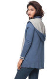 Subtle Luxury Cardigan Maddie Reversible Sweater Hoodie in Blue Tones