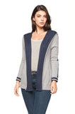 Subtle Luxury Cardigan Maddie Reversible Zen Blend Hoodie with Embroidery on Sleeves