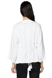 Subtle Luxury Cardigan Meredith Linen Kimono Quilted Front Panel Jacket