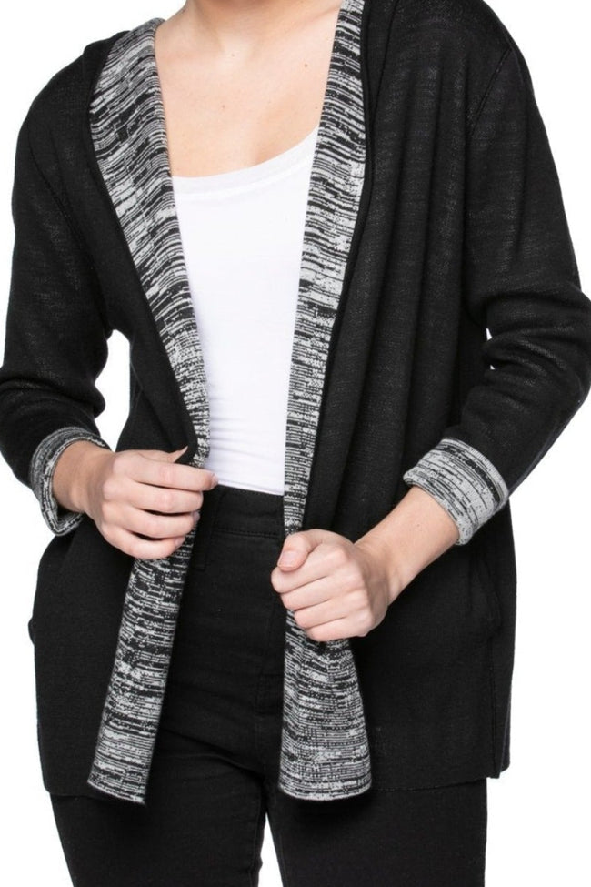 Subtle Luxury Cardigan S/M / Black/Smoke / Zen Blend Maddie Contrasting Hoodie Reversible Sweater Cardigan
