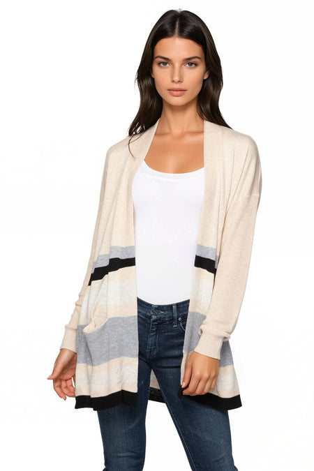 Crystal Textured Patchwork Effect Cable Stitch Pullover Sweater in Cotton Cashmere