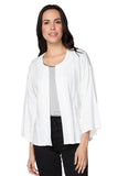 Subtle Luxury Cardigan S/M / Salt / 55% Linen, 45% Viscose Meredith Linen Kimono Quilted Front Panel Jacket